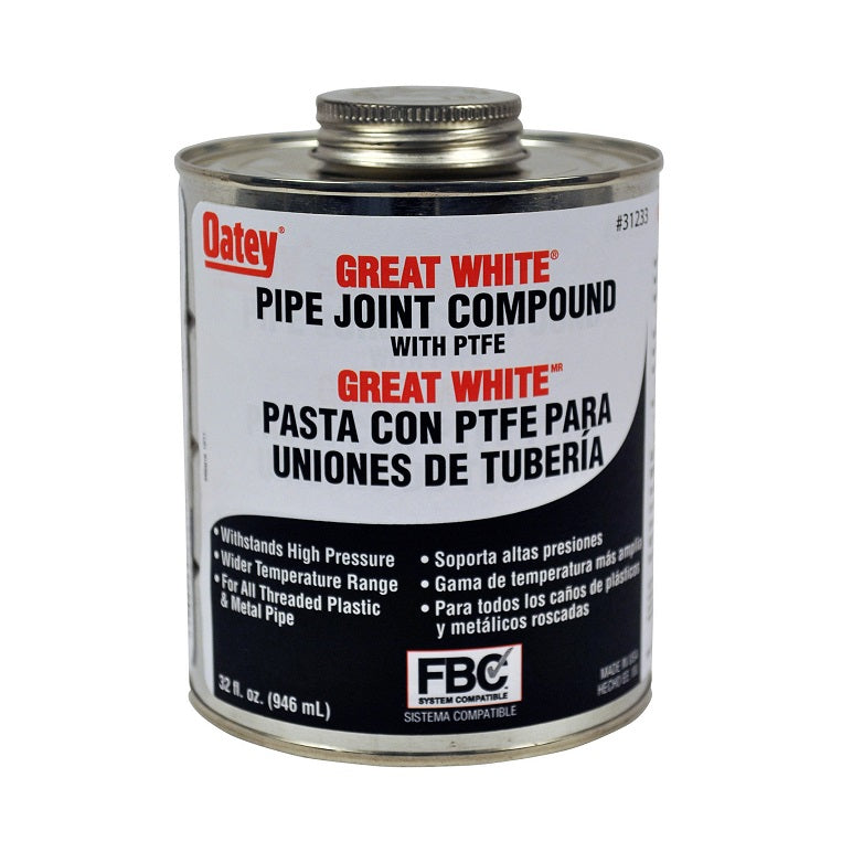 Pipe Joint Compound 32 Fl Oz Paste White with PTFE