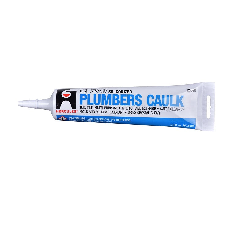 Caulk 5.5 Oz Clear Plumber's Caulk for Tub & Tile