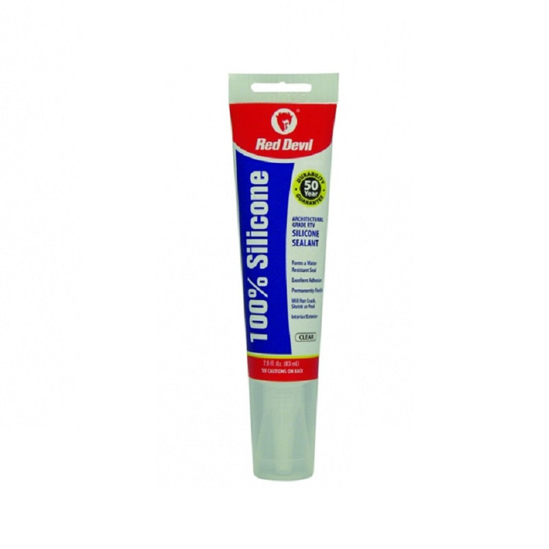 Sealant Caulk 2.8 Oz Tube Clear 100% Silicone 50 Year