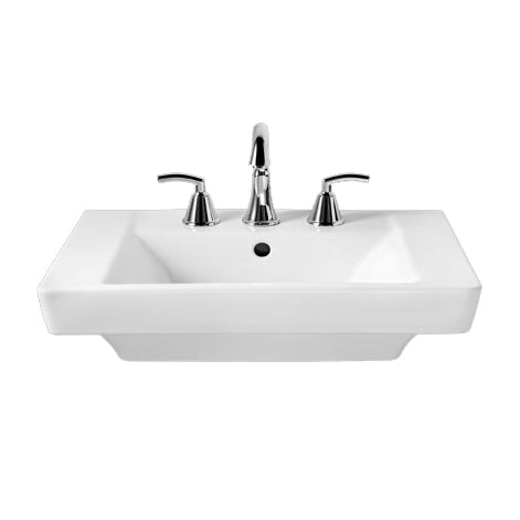 Boulevard 24x19 Pedestal Sink in Black w/8" Faucet Centers