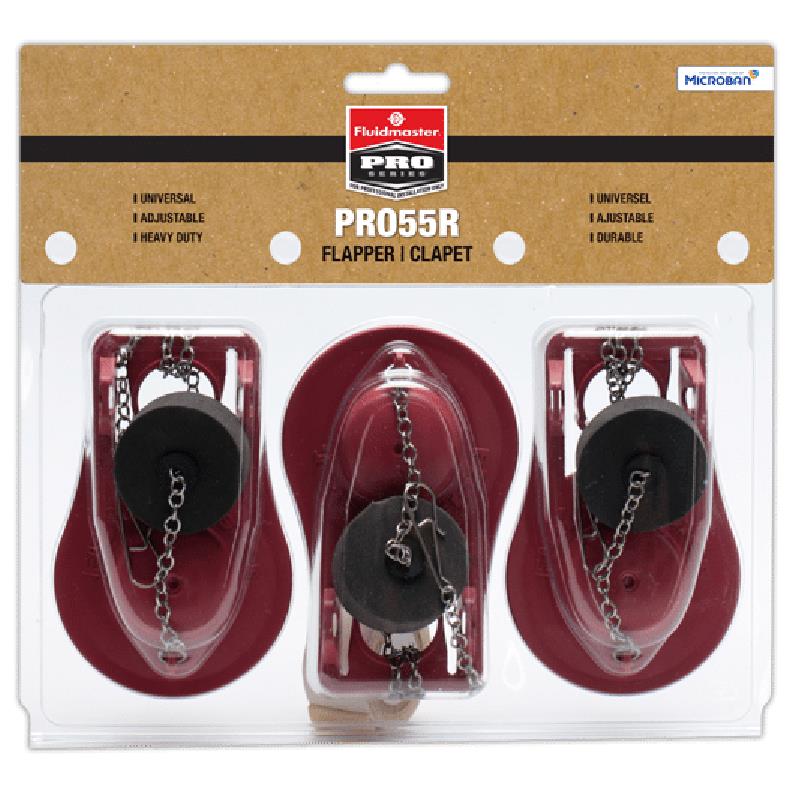 PRO Series Universal Toilet Adjustable Flexible Flapper 3 per Pack