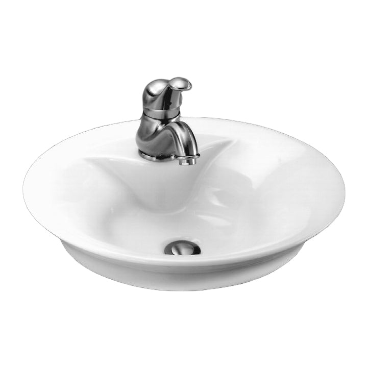 Morning 17-3/4" Vessel Sink in Black w/1 Faucet Hole & Overflow