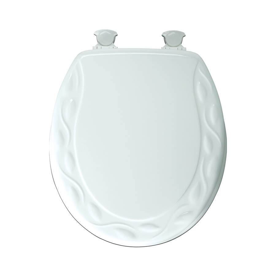 Mayfair Toilet Seat Round Ivy Sculptured White