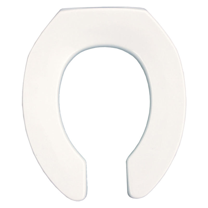 Heavy Duty Round Open Front Plastic Toilet Seat in White