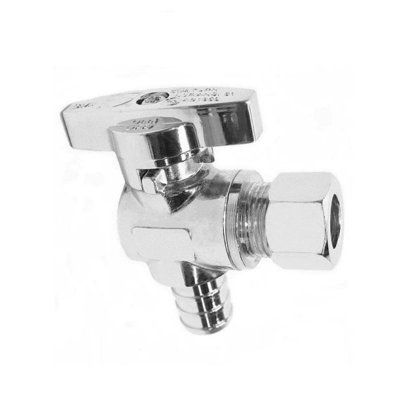 STOP VALVE 1/2X3/8 ANGLE BRASS 09639 CHROME PLATED INSERT X COMP
