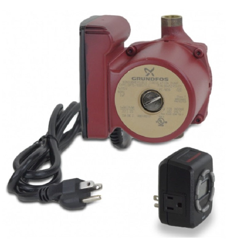 Grundofs 1/25 HP 115V 1/2" Sweat Brnz Circ Pump w/Timer/Line Cord