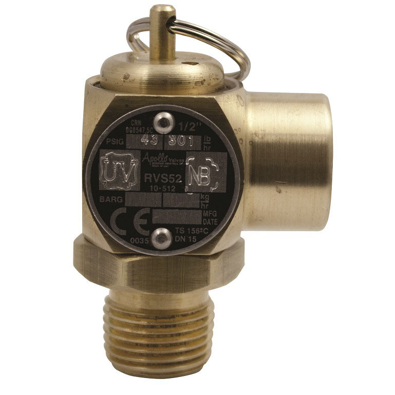 RELIEF VALVE 1/2 BRASS MXF 25# 10-512-B25 - STEAM SAFETY