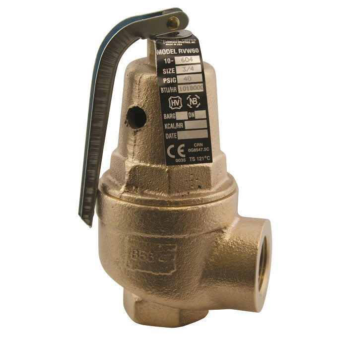 RELIEF VALVE 3/4 BRONZE FXF 30# 10-604-05 - HOT WATER
