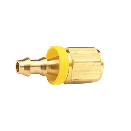 HOSE FITTING 1/4X3/8 BRASS BPF23 BARB X F NPTF - PUSH-ON