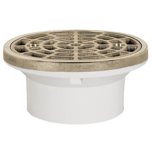 DRAIN 2 PVC SOLVENT WELD FLOOR 840-20PNR NICKEL-BRONZE RING STRAINER