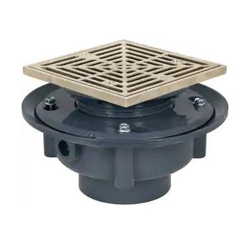 DRAIN 3 PVC FLASHING 863-435NQ SQUARE NICKEL-BRONZE RING/STRAINER 5-7/8 DIAMETER