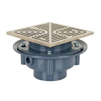 DRAIN 3 PVC FLASHING 863-43NQ SQUARE NICKEL-BRONZE RING/STRAINER 7 DIAMETER