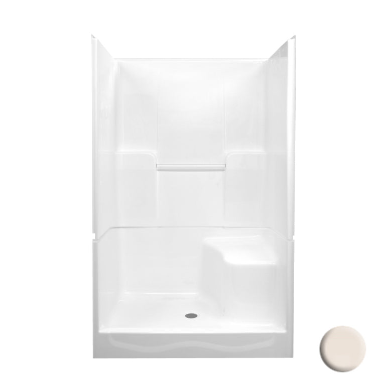 Shower Kit 48x36x76-1/2 Bone Center Drain