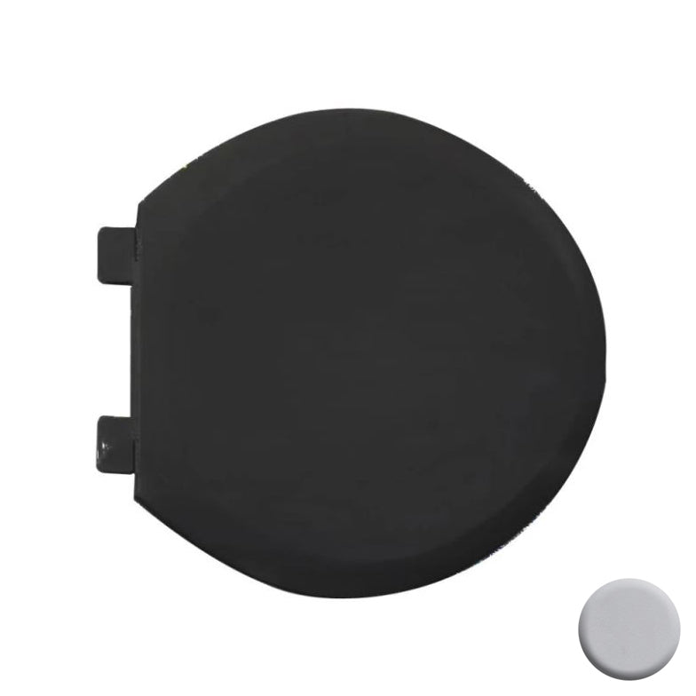 EverClean Round Front Toilet Seat w/Cover in Silver