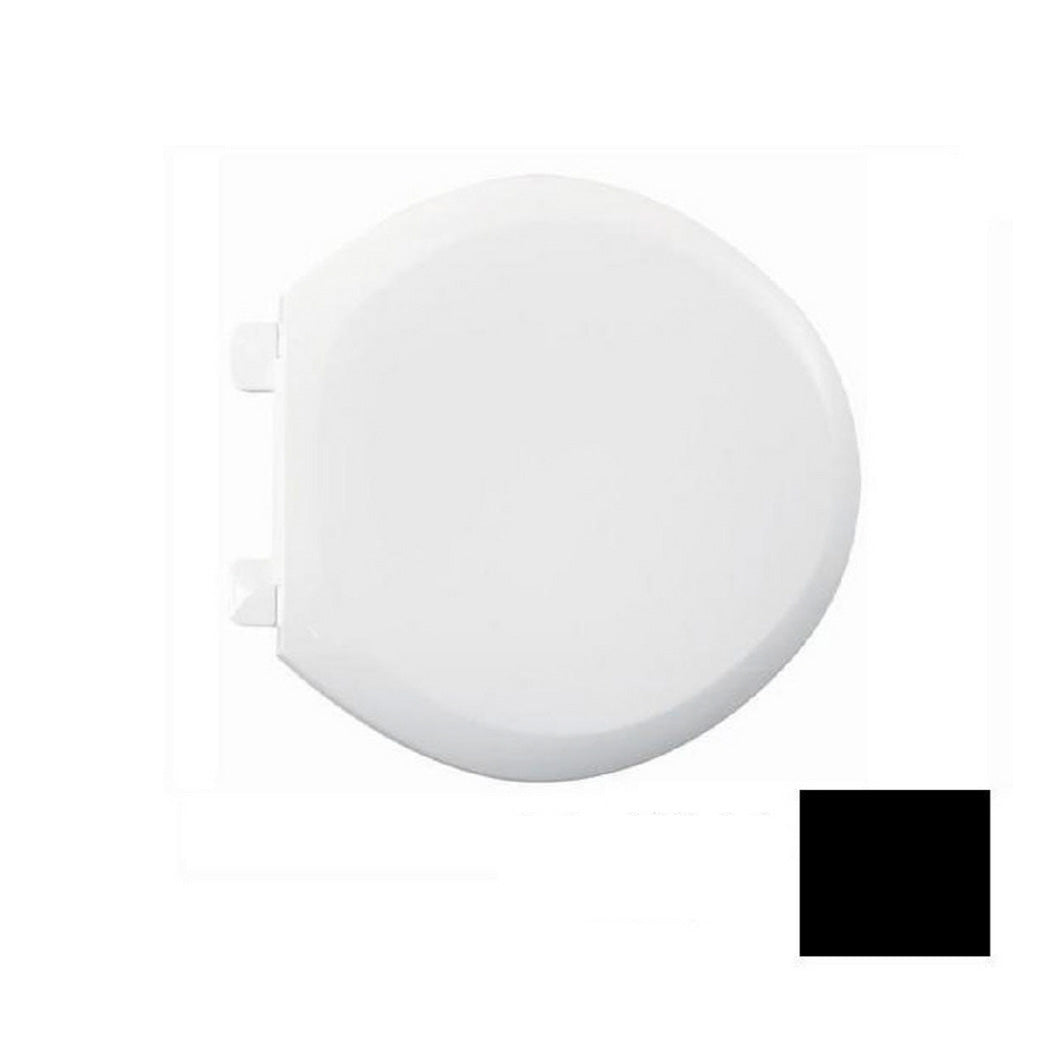 EverClean Round Front Toilet Seat w/Cover in Black