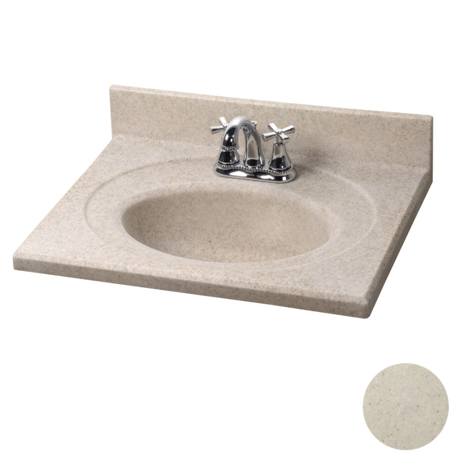 Silkstone Lavatory Vanity Top w/Recessed Oval Bowl 31x22x1-1/2 White Granite