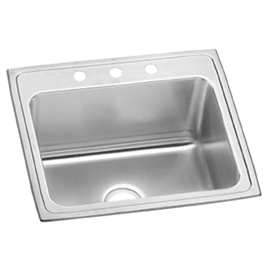 Pursuit 25x22x12-1/8" SS Single Bowl 3-Hole Laundry Sink