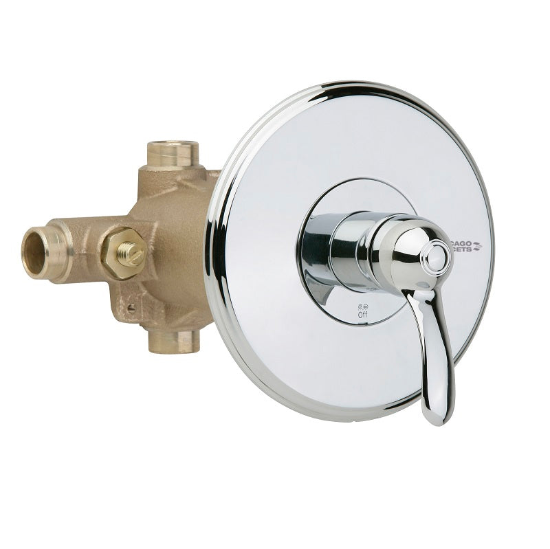 Commercial Thermostatic/Pressure Balancing Tub/Shower Valve Wall Mount in Chrome