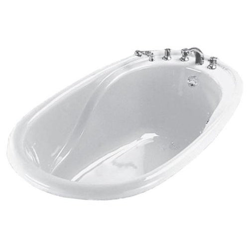 Contempo 72x42x25-1/2" Oval Soaking Bathtub White w/End Drn