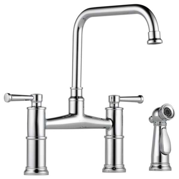 Brizo Artesso Three Hole Bridge Faucet w/Spray in Chrome