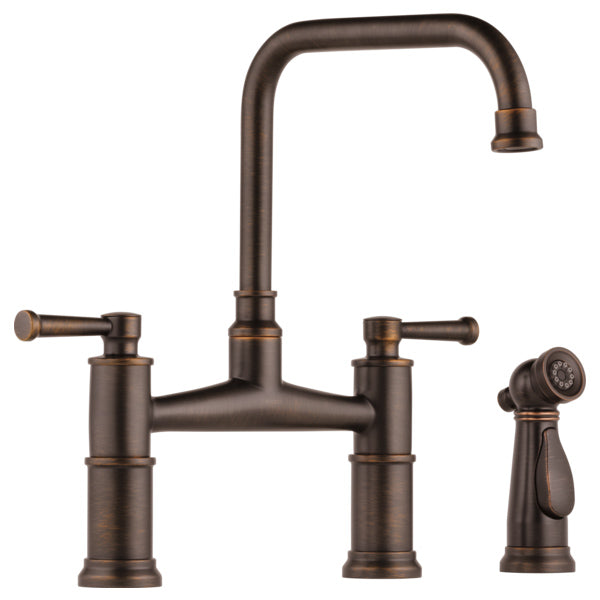 Brizo Artesso Three Hole Bridge Faucet w/Spray in Bronze