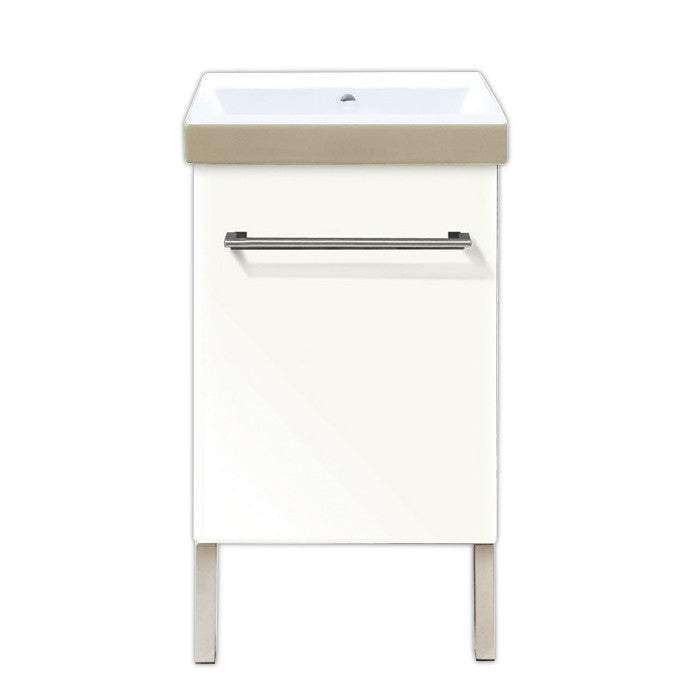 VANITY SET LUX251DO-8-02 GLSS WHT 25in CAB W/SGL 8CC SINK TOP