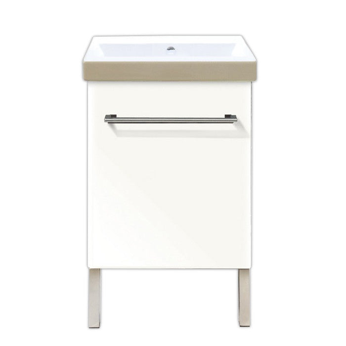 VANITY SET LUX271DO-8-02 GLSS WHT 27in CAB W/SGL 8CC SINK TOP