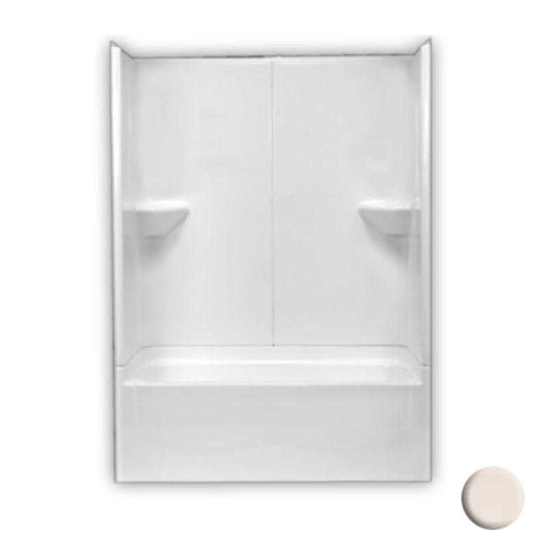 54x28x75-1/4 3-pc Tub & Shower Kit w/17-1/2" Apron in Bone
