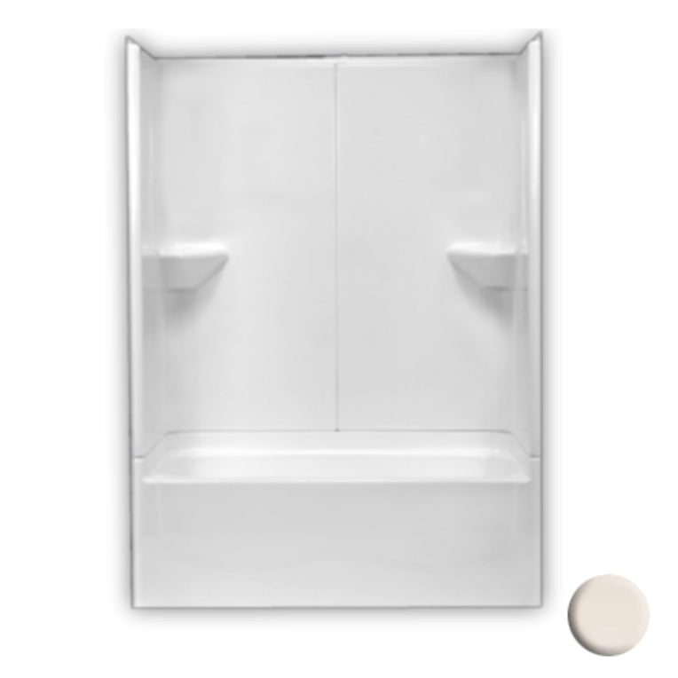 54x28x75-1/4 3-pc Tub & Shower Kit w/17-1/2" Apron in Bone