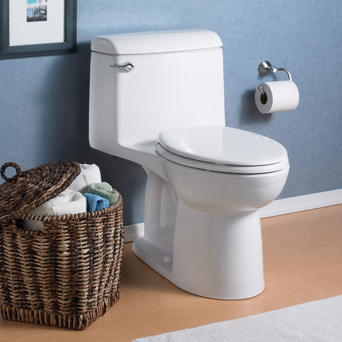 Champion 4 1-Piece Chair Height Elongated Toilet w/Seat in White