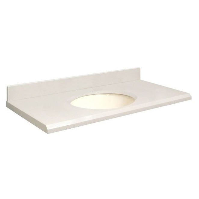 VANITY TOP 37X19 8CN QUARTZ Q3719-4W-E-B-8C NAT. WHITE