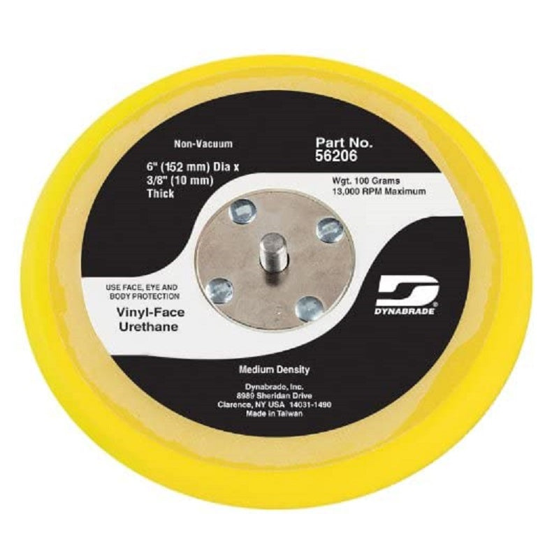 DISC PAD 6X3/8 56206 NON-VAC VINYL-FACE MED DENSITY