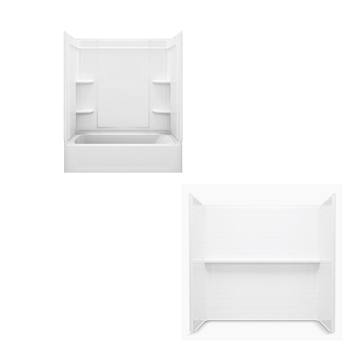 Traverse 60x30x76-1/4" Tub/Shower Kit in White LH Drn