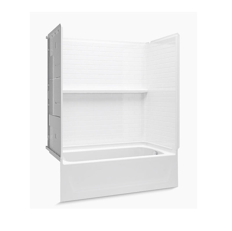 Traverse 60x30x76-1/4" Tub/Shower Kit in White RH Drn AIP
