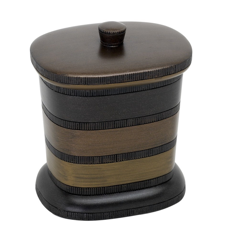 DeSoto Cotton Ball Holder w/Lid in Bronze/Gold
