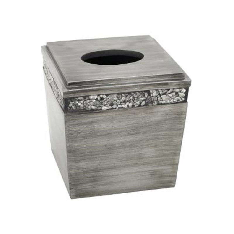 Altair Tissue Box Cover in Antique Pewter