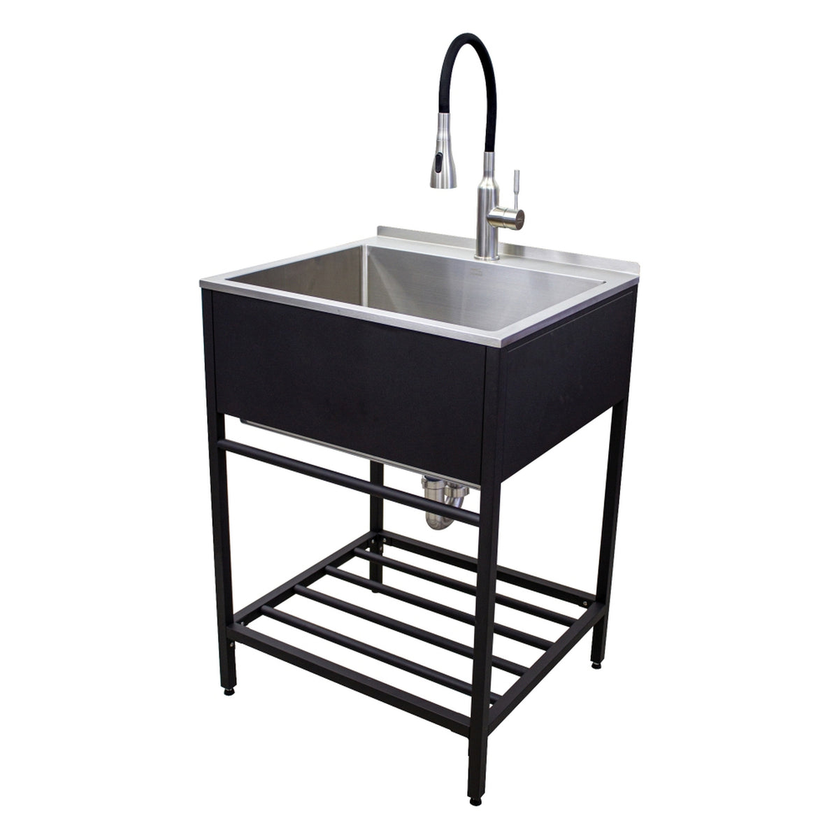Farmhouse Laundry Sink Kit 24-13/16x22x35-13/64" in Black