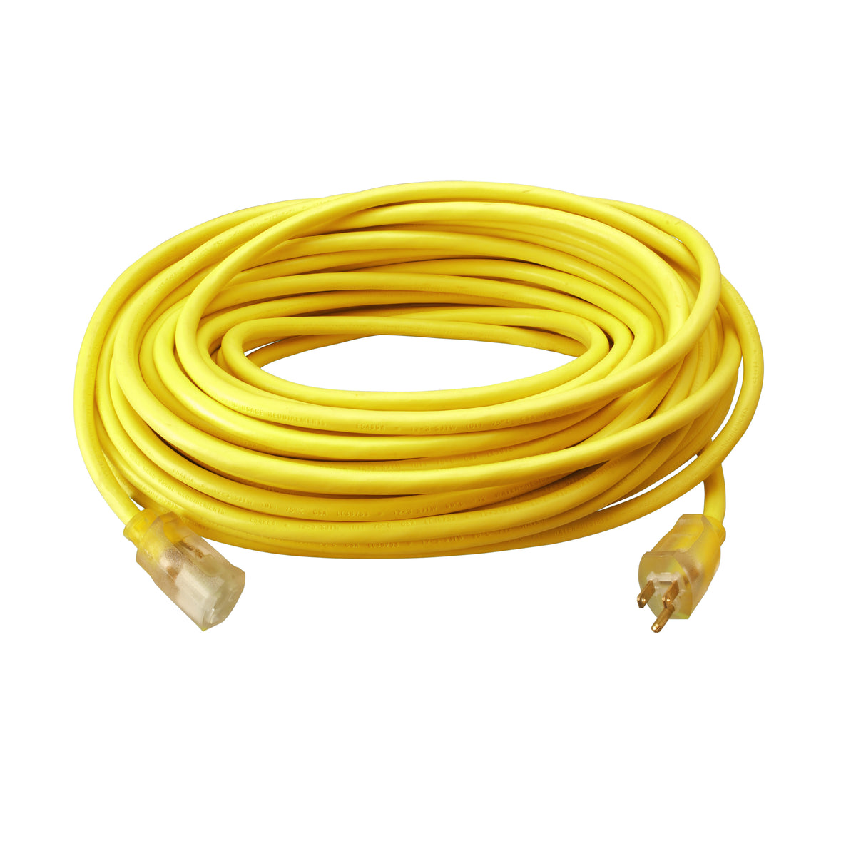 Coleman Cable 50 ft Extension Cord 12/3 Wire Yellow Jacket