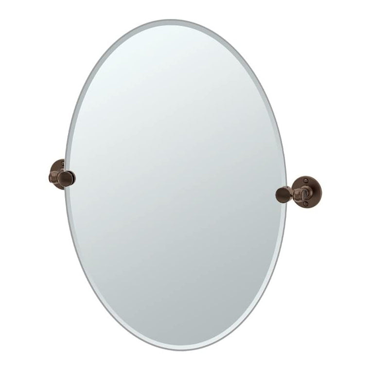 Cafe 19-1/2x26-1/2" Tilting Frameless Oval Mirror in Bronze