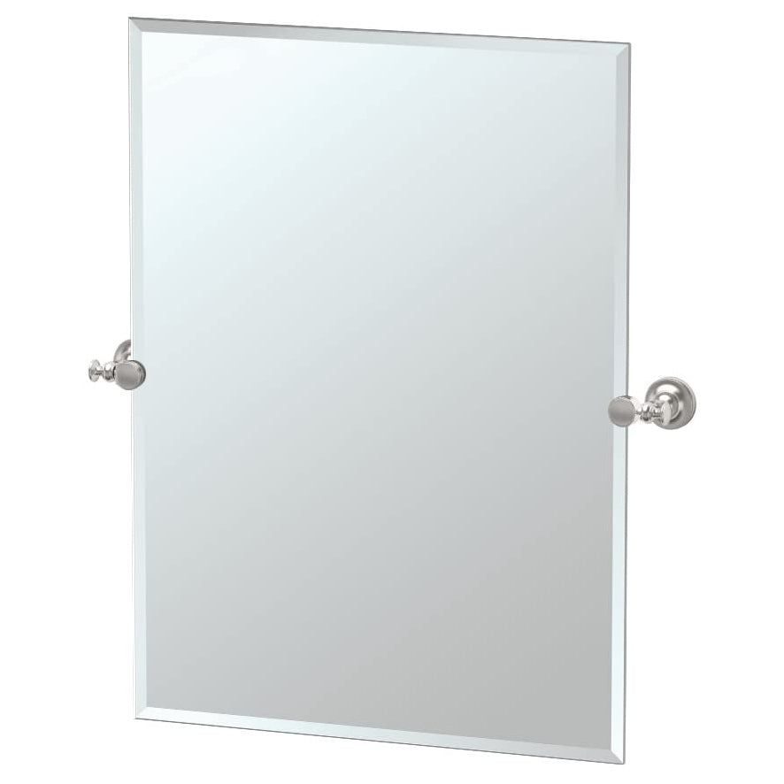 Tavern 23-1/2x31-1/2" Frameless Rectangle Mirror, Satin Nkl