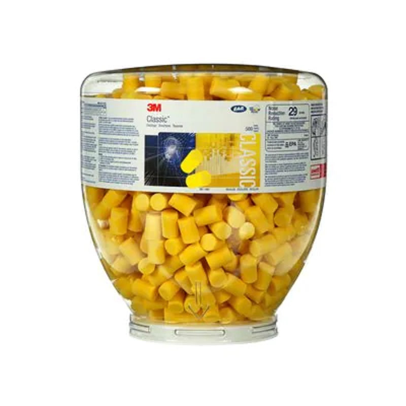Earplug Dispenser Refill NRR-29 dB Yellow Uncorded 500 Pair Per Bottle
