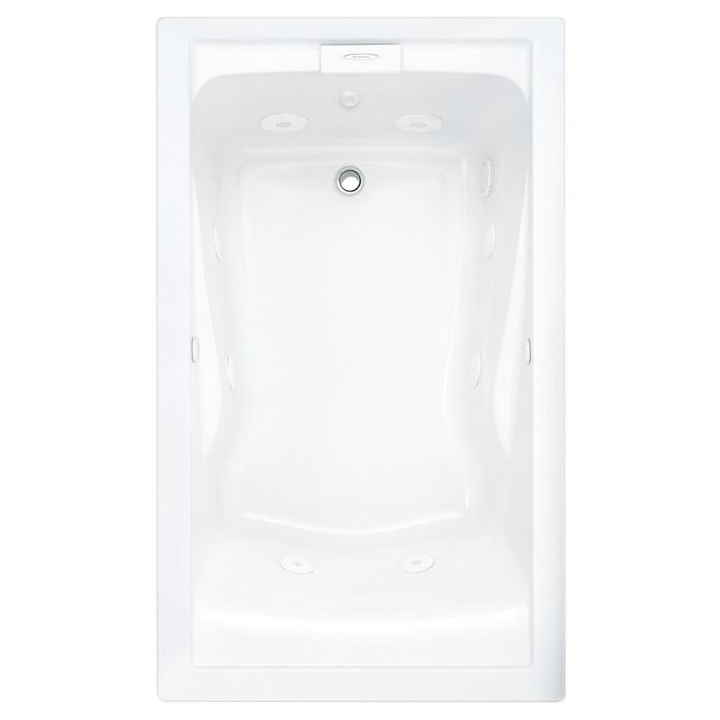 Evolution 60x36x21-1/2" Combo Bathtub w/End Drain in White