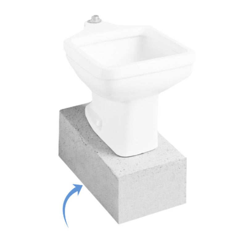 Terrazzo Pedestal Base for Clinic Service Sink, Black on White