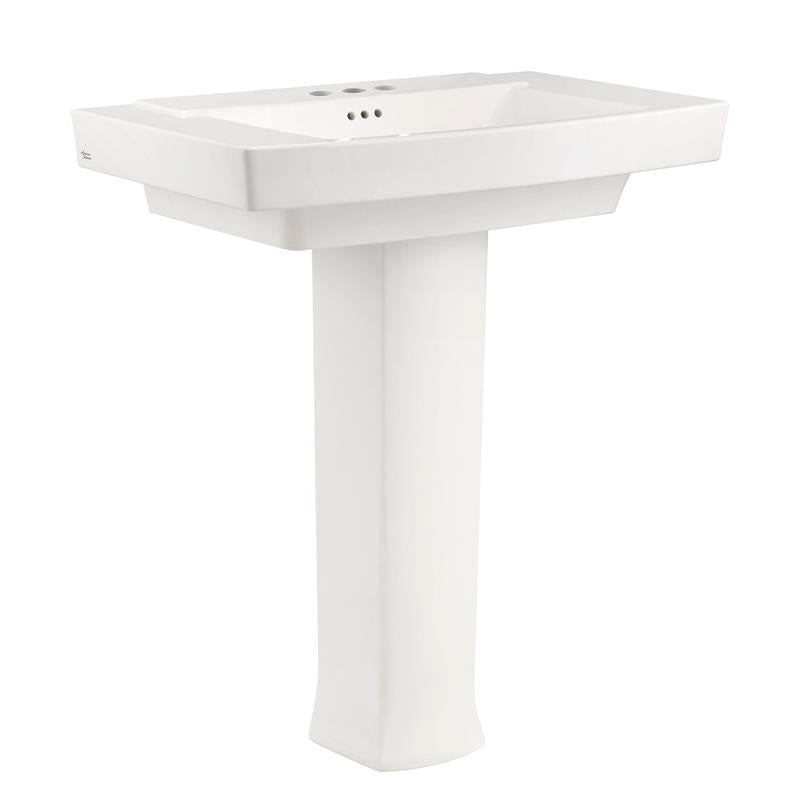 Townsend Pedestal Sink & Base w/Center Faucet Hole in White