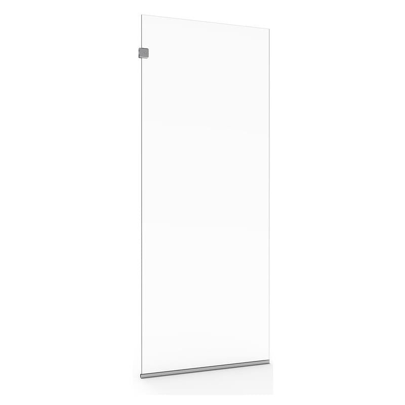 Universal 30x76" Frameless Shower Screen in Silver Shine