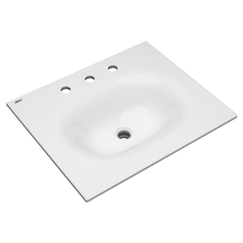 Studio S 24x20" Vanity Sink Top w/8" Faucet Centers in White