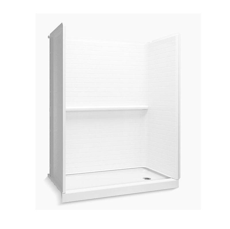 Sterling Traverse 60x30x76-1/4" Subway Tile Shower Kit in White