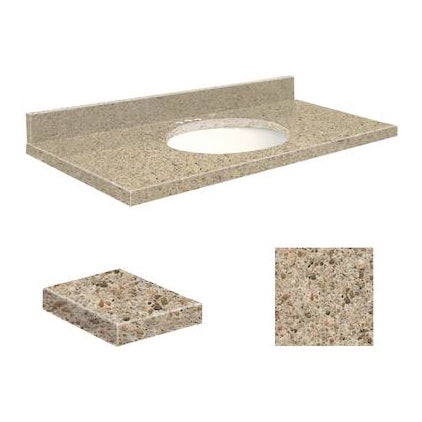 VANITY TOP 49X19 4CC QUARTZ Q4919-3G-A-W-4 SORRENTO COAST