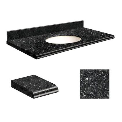 VANITY TOP 49X19 CHO QUARTZ Q4919-40-U-W-1 NOTTE BLACK