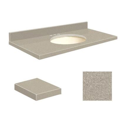 VANITY TOP 49X22 8CC QUARTZ Q4922-3E-A-B-8 OLYMPIA GRAY